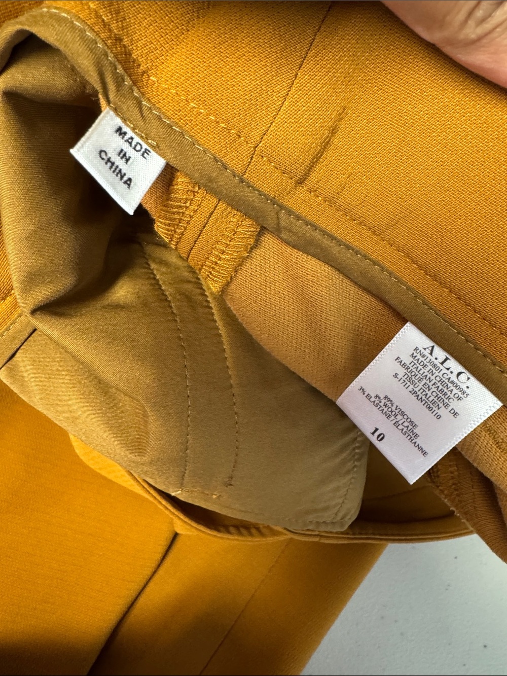 A.L.C. Foster Belted Flare Pants Mustard Size 10 Quiet Luxury Chic Office Career - Picture 12 of 14